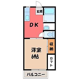 JR東北本線 宝積寺駅 徒歩15分 2階/-