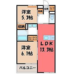 JR東北本線 雀宮駅 徒歩15分 1階/-