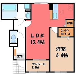 エントピアA 1LDKの間取図画像