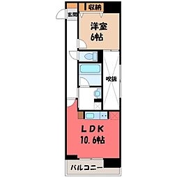 S-FORT宇都宮 1LDKの間取図画像