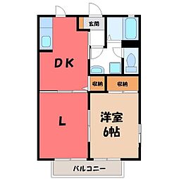 ヒルトップ志朋C 2Kの間取図画像