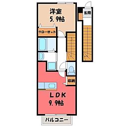 サニー・プレイス 1LDKの間取図画像
