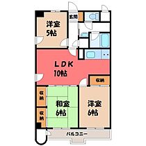 栃木県宇都宮市本丸町（賃貸マンション3LDK・6階・62.94㎡） その1