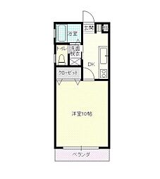 サンフィル長者 1Kの間取図画像
