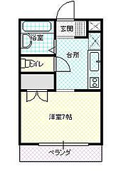 アネックス台新 1DKの間取図画像