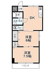 ホープヒルサガラ 2DKの間取図画像