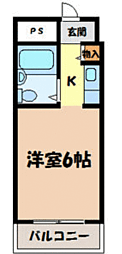 ドール青峰通 1Kの間取図画像