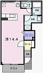 フリーデンC棟 ワンルームの間取図画像