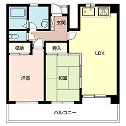 フレンドM東山 2LDKの間取図画像