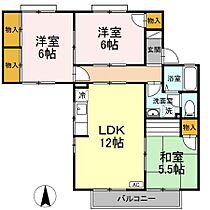 エスポワール34　F棟  ｜ 愛媛県松山市北土居2丁目（賃貸アパート3LDK・2階・67.04㎡） その2