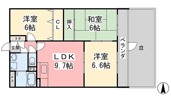 ユーミー平松 ｜愛媛県松山市生石町(賃貸マンション3DK・1階・63.17㎡)の写真 その2