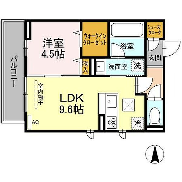 フェリエVI ｜愛媛県松山市南江戸1丁目(賃貸アパート1LDK・2階・37.80㎡)の写真 その2