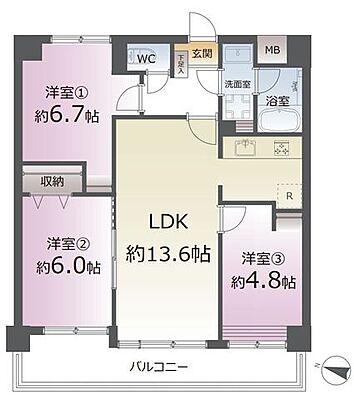 間取り ナイスアーバンステイツ柏木 2階/203