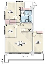 ユートピアレジデンス南仙台 3LDKの間取図画像