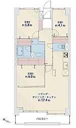 五輪パークマンション 3LDKの間取図画像