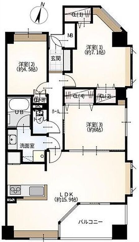 5階南向きにつき、採光・通風良好な住まいです。2026年3月リノベーション完了の大変綺麗な3LDK。