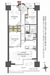 桂パークハウスフェリシアウエスト 3LDKの間取図画像