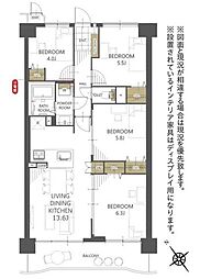 ネオハイツ多賀城 4LDKの間取図画像