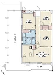 ライオンズマンション二軒茶屋 3LDKの間取図画像