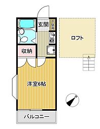 高橋アパート 1Kの間取図画像