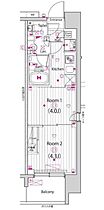 ガーラ・アヴェニュー東大島 8A1 ｜ 東京都江東区東砂２丁目11-11（賃貸マンション2K・8階・25.51㎡） その2