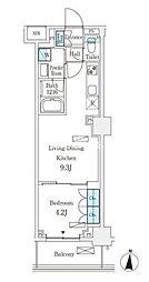 フロンティアレジデンス錦糸公園 1LDKの間取図画像