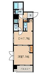 レディアント岩井田（RADIANT IWAIDA） 4階1DKの間取り
