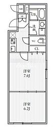 THE PALMS大島 2Kの間取図画像