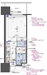 ドゥーエ西大島2 1Kの間取図画像