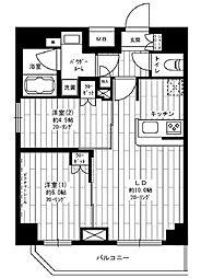 グランドコンシェルジュ菊川 7階2LDKの間取り