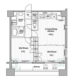 レジディア錦糸町2 2LDKの間取図画像