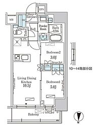 パークアクシス錦糸公園 2LDKの間取図画像