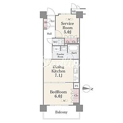 フェールメゾン西大島 1SDKの間取図画像