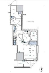 ライジングプレイス亀戸 1Kの間取図画像