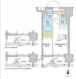 プラウドフラット亀戸ステーションPLACE 1DKの間取図画像