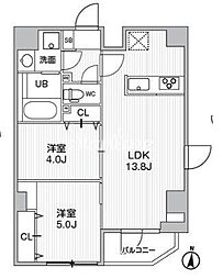 エスレジデンス亀戸バーム(S-RESIDENCE亀戸balm) 2LDKの間取図画像