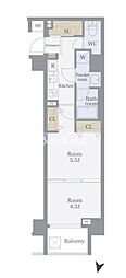 ガリシア錦糸町4 2Kの間取図画像