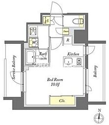 プライムメゾン亀戸 ワンルームの間取図画像