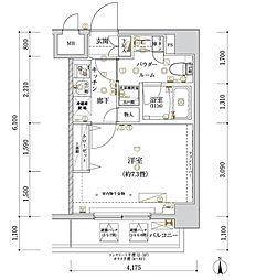 アルコバレーノ亀戸 1Kの間取図画像