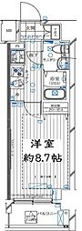 レガリス亀戸 1Kの間取図画像