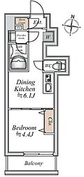 グランカーサ大島 1DKの間取図画像
