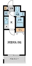 KDXレジデンス大島 1Kの間取図画像