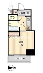 HF亀戸レジデンス 1Kの間取図画像