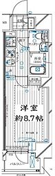 レガリス亀戸 1Kの間取図画像