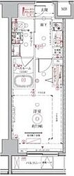 クレヴィスタ押上 1Kの間取図画像