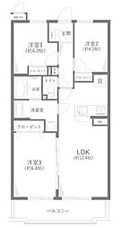 ライオンズガーデン北越谷 3LDKの間取図画像