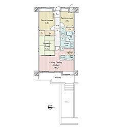 ダイアパレス唐人町 1SLDKの間取図画像