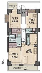 ネオマイム磯子 3LDKの間取図画像