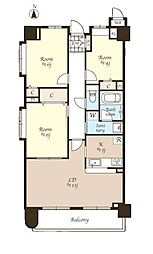 藤和シティホームズ大和駅前 3LDKの間取り