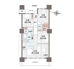 パークスクエア相模大野センタータワー 3LDKの間取図画像
